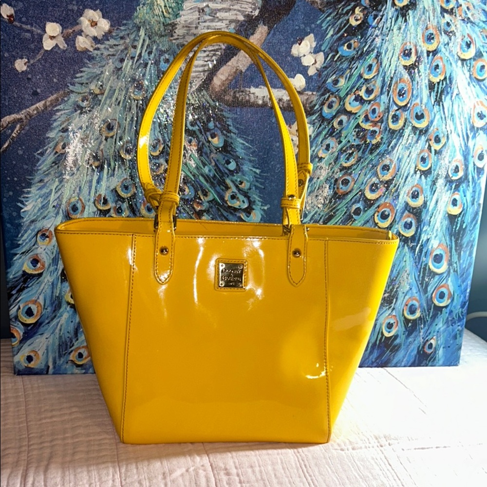 Dooney & Bourke Bright Yellow Patent Leather Tote Bag